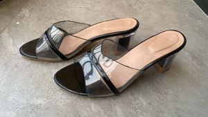Transparent Strap Block Heels