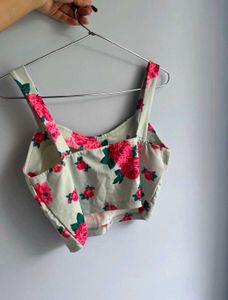 Floral Button-Up Crop Top