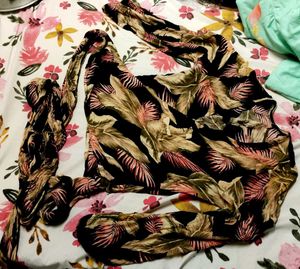 beautiful floral print wrap top