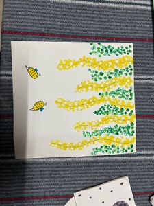 Cute Bee &amp; Flower Painting