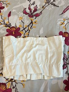 White Ruched Tube Top