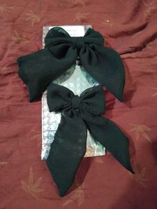 Chic Black Bow Hair Clips