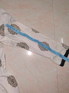 Anarkali Kurta/ A-line Elegant Ivory Printed