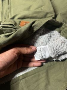 Men's Khaki Sherpa Lined Hooded Jacket