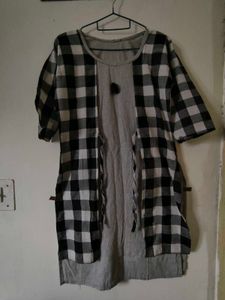 Black & White Checkered Kurti