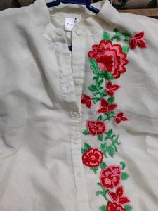 Embroidered White Kurta