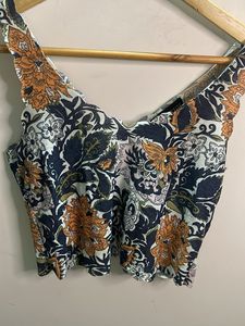 Boho Floral Print Crop Top