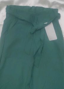 Green High-Waisted Wide Leg Pants