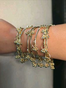 Set of 8 new pinteresty kashmiri Gold  Bangles