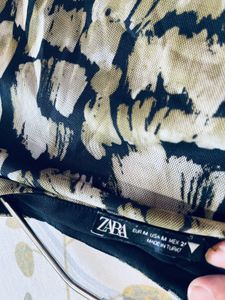 ZARA Ruched Print Mini bodycon Dress