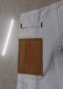 Beautiful White Cotton Denim Style Pant