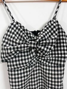 Black &amp; White Gingham Bow Dress