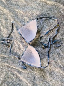 Tropical Leaf Print Bikini Top