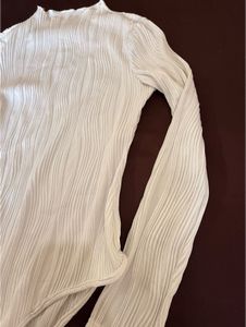 Textured Mock Neck Bodysuit