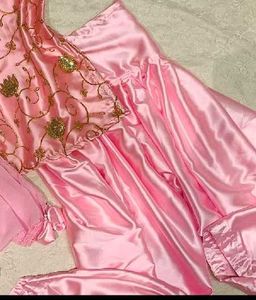 pink satin salwar
