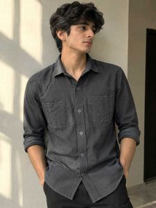 Men's Dark Grey full sleeve Casual Shirt