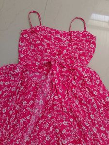 Cute Pink Floral Summer Dress