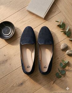 Elegant Navy Suede Loafers