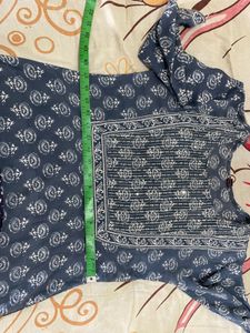 Women's greyish blue Printed Kurta Set