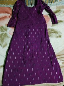 Purple Printed Kurta Set with Pants