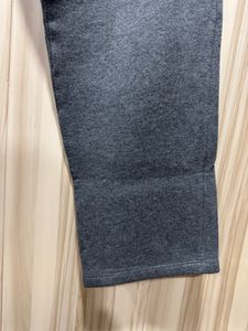 Reebok Grey Straight Fit Fleeced Track Pants