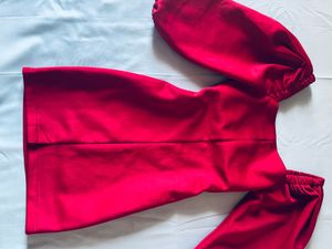 Vibrant Red Off-Shoulder Dress
