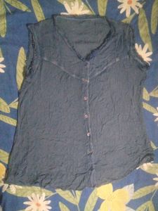 Sleeveless Button-Up Tunic Top
