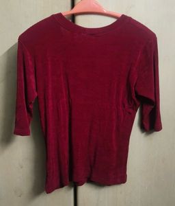 Maroon V-Neck T-Shirt