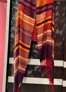 Striped Fringe Scarf