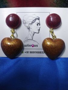 Sparkly Heart Dangle Earrings