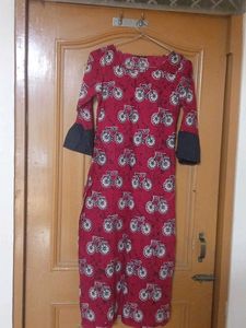 Maroon Kurta with Bicycle Print