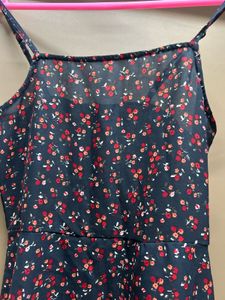 Navy Floral Spaghetti Strap Dress