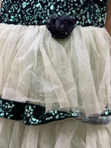 Princess Style Black Sequin Ruffle Dress for Girls