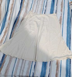Flowy Cream A-Line Midi Skirt