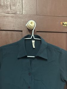 Classic Dark Green Button-Up Shirt | Women
