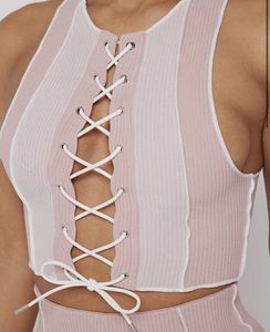 Lace-Up Crop Tank Top