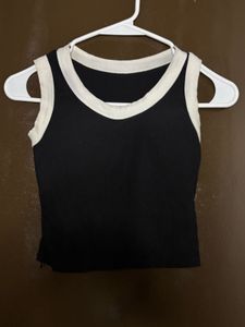 Black Ribbed Tank Top