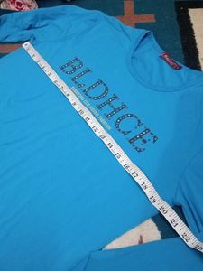 Blue Graphic Long Sleeve T-Shirt