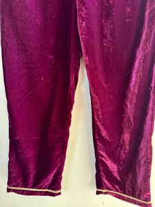 Velvet Embroidered Suit set with pant &amp; dupatta