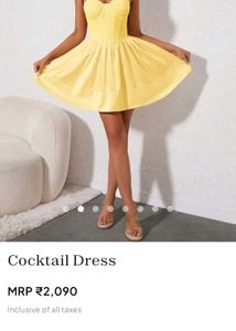 Chic Yellow Strapless Cocktail Dress