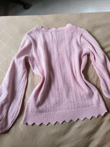 Cute Pink Glittery Knit Sweater
