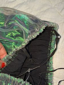 Sparkly Emerald Green Ruched Top