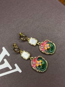 ENAMEL Floral Dangle Earrings
