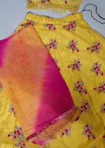 Yellow Embroidered Lehenga Choli