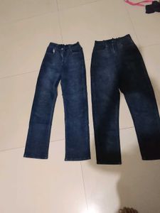 Stylish Dark Wash Denim Jeans - Set of 2