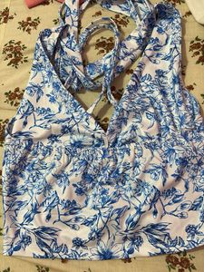 Halter neck Blue Floral top