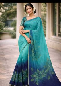 Set of 2 Elegant Floral Print Saree