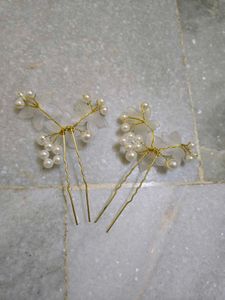 Floral Pearl Hair Pins Set