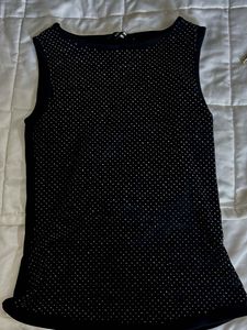 Sparkly Sleeveless Black Top