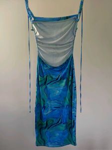 Blue marble bodycon Dress